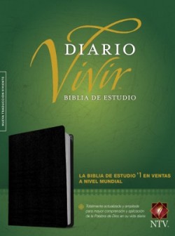  Biblia de estudio del diario vivir NTV (Piel fabricada, Negro, Letra Roja)